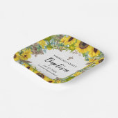 Eukalyptus Palm Boho Square Taufe Pappteller (Gewinkelt)