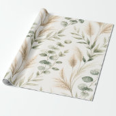 Eukalyptus Pampas Gras Wrap Geschenkpapier (Ungerollt)