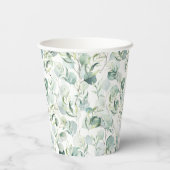 Eukalyptus Paper Cups - Grünes Brautparty Pappbecher (Rückseite)