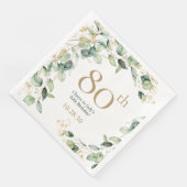 Eukalyptus Paper Napkin, 80. Geburtstag Serviette (Ecke)