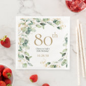 Eukalyptus Paper Napkin, 80. Geburtstag Serviette (Beispiel)