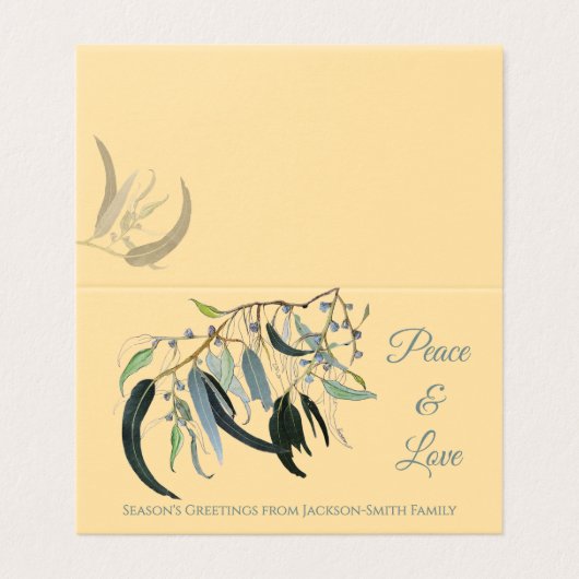 Eukalyptus Peace Liebe Card (Außenseite Aufgefaltet)