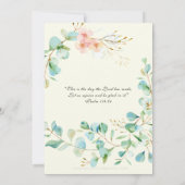 Eukalyptus Peach Birthday Religious Rosary Einladung (Rückseite)