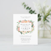 Eukalyptus Peach Watercolor Floral Wedding (Stehend Vorderseite)