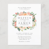 Eukalyptus Peach Watercolor Floral Wedding (Vorderseite)