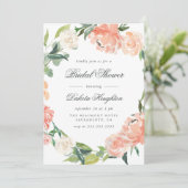 Eukalyptus & Peonies-Brautparty Einladung (Stehend Vorderseite)