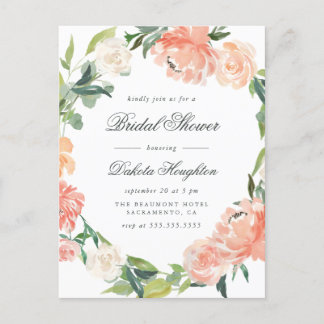 Eukalyptus & Peonies-Brautparty Einladungspostkarte