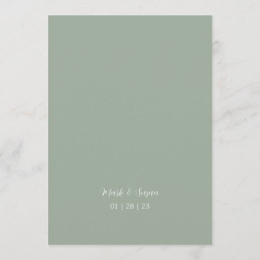 Eukalyptus-Peonies-Hochzeitkarte Programm (Rückseite)