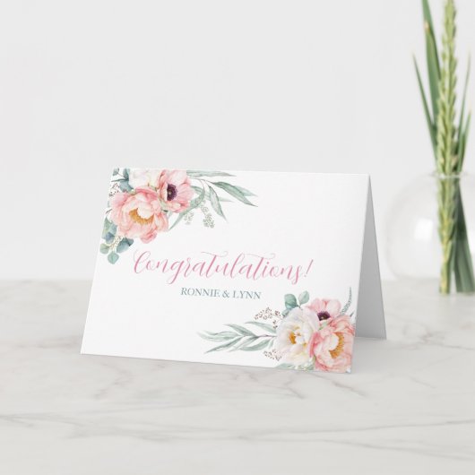 Eukalyptus Peonies Wedding Congratulation Card Karte (Vorderseite)