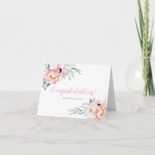 Eukalyptus Peonies Wedding Congratulation Card Karte (Vorderseite)