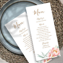 Eukalyptus Peonies Wedding Menu (Braun) Menükarte