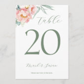Eukalyptus Peonies Wedding Table Card & Menu Programm (Vorderseite)