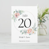 Eukalyptus Peonies Wedding Table Card & Menus Programm (Stehend Vorderseite)