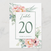 Eukalyptus Peonies Wedding Tischnummer & Menus (Vorderseite)