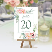 Eukalyptus Peonies Wedding Tischnummer & Menus