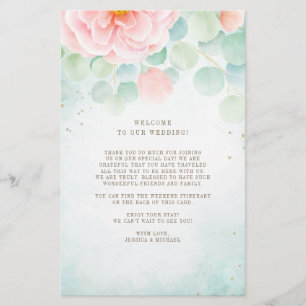 Eukalyptus Peony Floral Wedding Welcome Itinerary