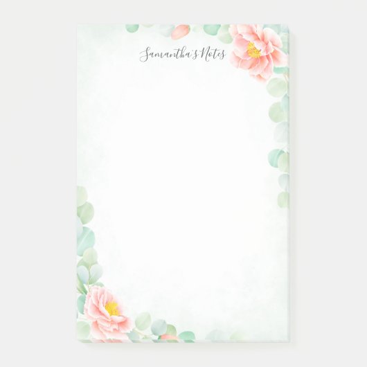 Eukalyptus Peony Peach Slot Post-it Klebezettel (Vorderseite)