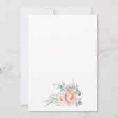 Eukalyptus Peony Poppy Blume Cross Taufen Einladung (Rückseite)