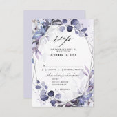 Eukalyptus Periwinkle Lila Geometric Wedding RSVP Karte (Vorne/Hinten)