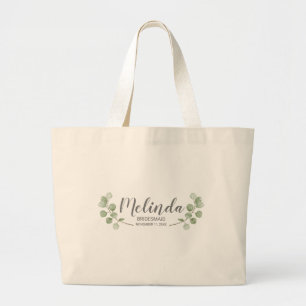 Eukalyptus Personalisiert Bridesmaid Name Jumbo Stoffbeutel