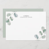 Eukalyptus-Personalisierte Note Mitteilungskarte (Vorne/Hinten)