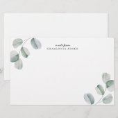 Eukalyptus-Personalisierte Notizkarte Briefpapier (Vorne/Hinten)