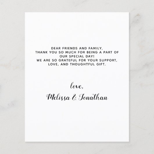 Eukalyptus Pet Foto Hochzeit Vielen Dank (Rückseite)