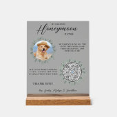 Eukalyptus Pet Wedding Dog Foto Honeymoon Fund Acrylschild (Vorderseite)