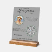 Eukalyptus Pet Wedding Dog Foto Honeymoon Fund Acrylschild (Winkel)