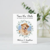 Eukalyptus Pet Wedding Dog Save the Date (Stehend Vorderseite)