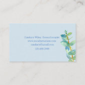 Eukalyptus-Pflanze Botanische Wasserfarbe Visitenkarte (Rückseite)