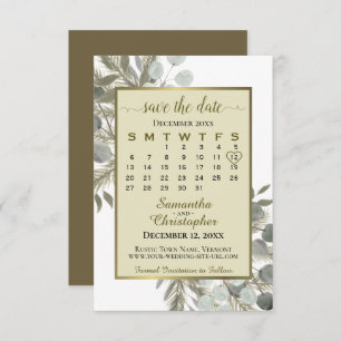 Eukalyptus Pine Calendar Gold Hochzeit Save The Date