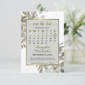Eukalyptus Pine Calendar Grau Wedding Save The Date (Stehend Vorderseite)