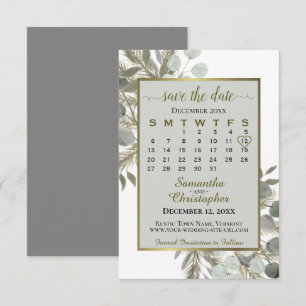 Eukalyptus Pine Calendar Grau Wedding Save The Date