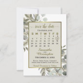 Eukalyptus Pine Calendar Taupe Hochzeit Save The Date (Vorderseite)