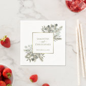 Eukalyptus & Pine Gold & Sage Wedding Serviette (Beispiel)