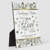 Eukalyptus & Pine Sanitization Station Hochzeit Fotoplatte (Seite)