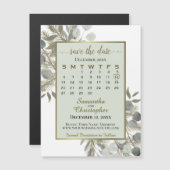 Eukalyptus Pine Save the Date Kalender Magnet (Vorne/Hinten)