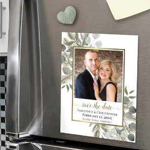 Eukalyptus Pine Wedding Save the Date Foto Magnet