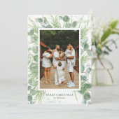 Eukalyptus & Pine Weihnachtskarte Feiertagskarte (Stehend Vorderseite)