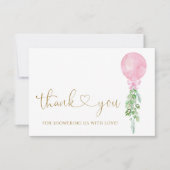 Eukalyptus Pink Balloon Vielen Dank Karte (Vorderseite)