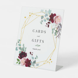 Eukalyptus Pink Bläserner Burgund Karten und Gesch Sockelschild