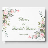 Eukalyptus Pink Blush Rose Brautparty Gästebuch (Vorderseite)