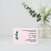 Eukalyptus Pink Euro Business Card Visitenkarte (Stehend Vorderseite)