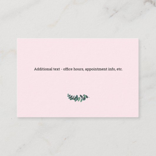 Eukalyptus Pink Euro Business Card Visitenkarte (Rückseite)