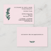 Eukalyptus Pink Euro Business Card Visitenkarte (Vorne/Hinten)