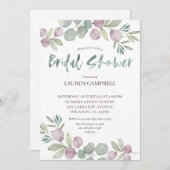 Eukalyptus pink-farbig einladung (Vorne/Hinten)