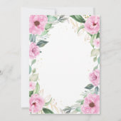 Eukalyptus Pink Gold Floral 80. Geburtstag Einladung (Rückseite)