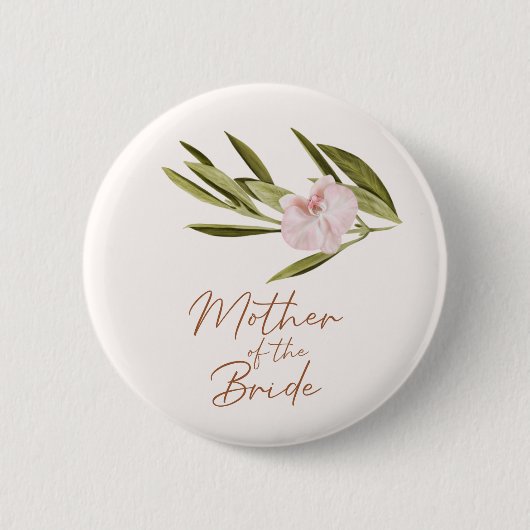 Eukalyptus Pink Orchid Wedding Mother of the Bride Button (Vorderseite)