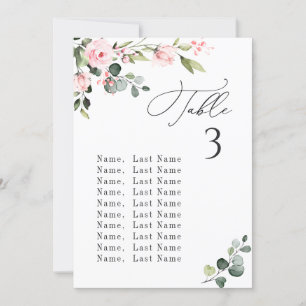 Eukalyptus Pink Roses Hochzeitskarte Einladung